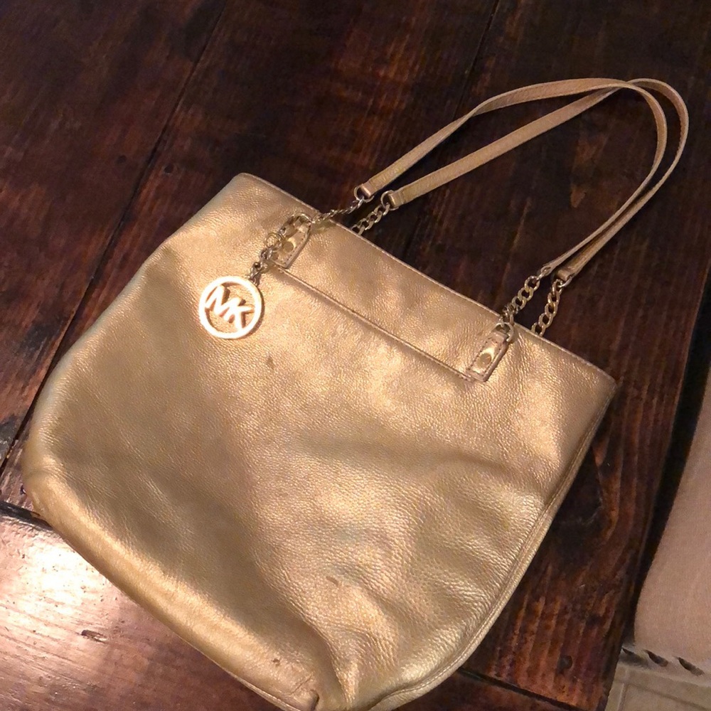 Large Gold Michael Kors shoulder bag